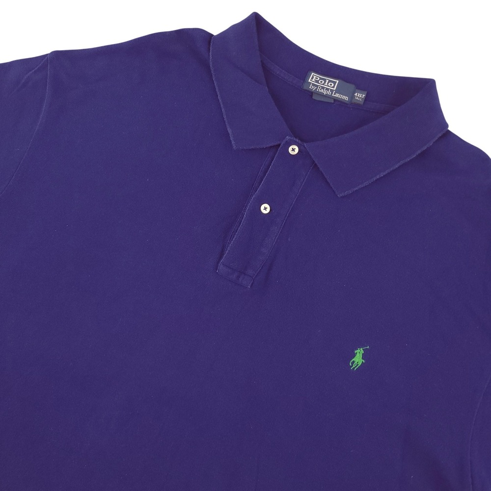 Polo By Ralph Lauren Polo Shirt Mens 4XLT Tall Purple Solid Cotton Pony Logo Top